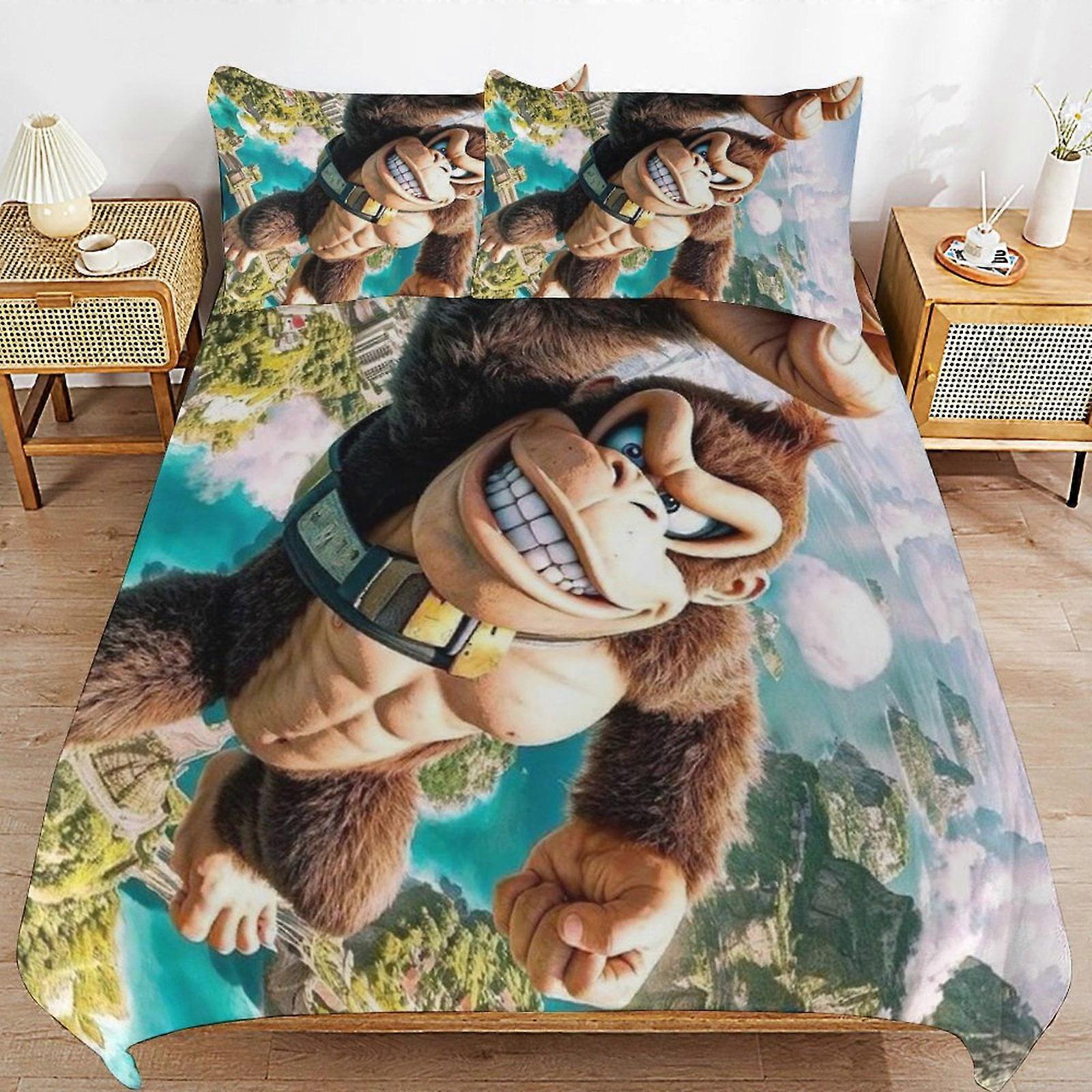 Bedding set JP66 Super Mario 3-Piece Comforter,Super Mario Bedding Set, Soft Microfiber Duvet Cover Set with Zipper Closure TH66