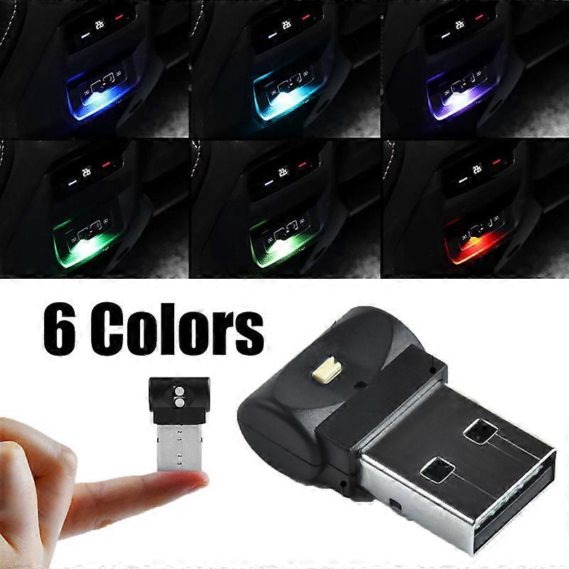 1/2pcs Led Mini Usb Car Atmosphere Light Car Decorative Lamp Colorful Light Universal Auto Interior Decoration Accessories - Decorative Lamps & St