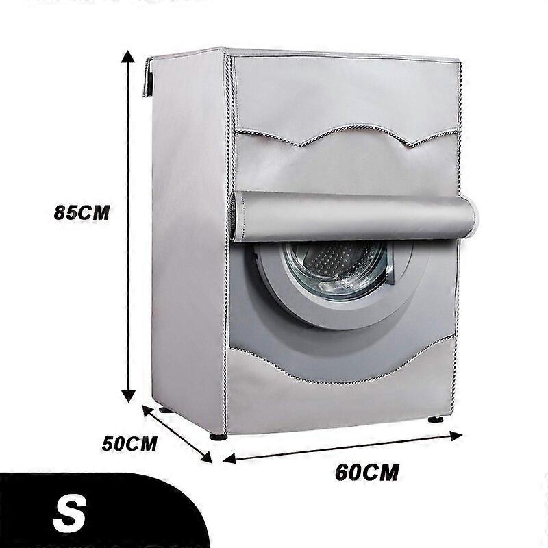 Washing Machine Cover Sunscreen Waterproof Case Front Load Laundry Dryer Covers Dustproof Washing Machine Cover Silver Coating Laundry Combo Units