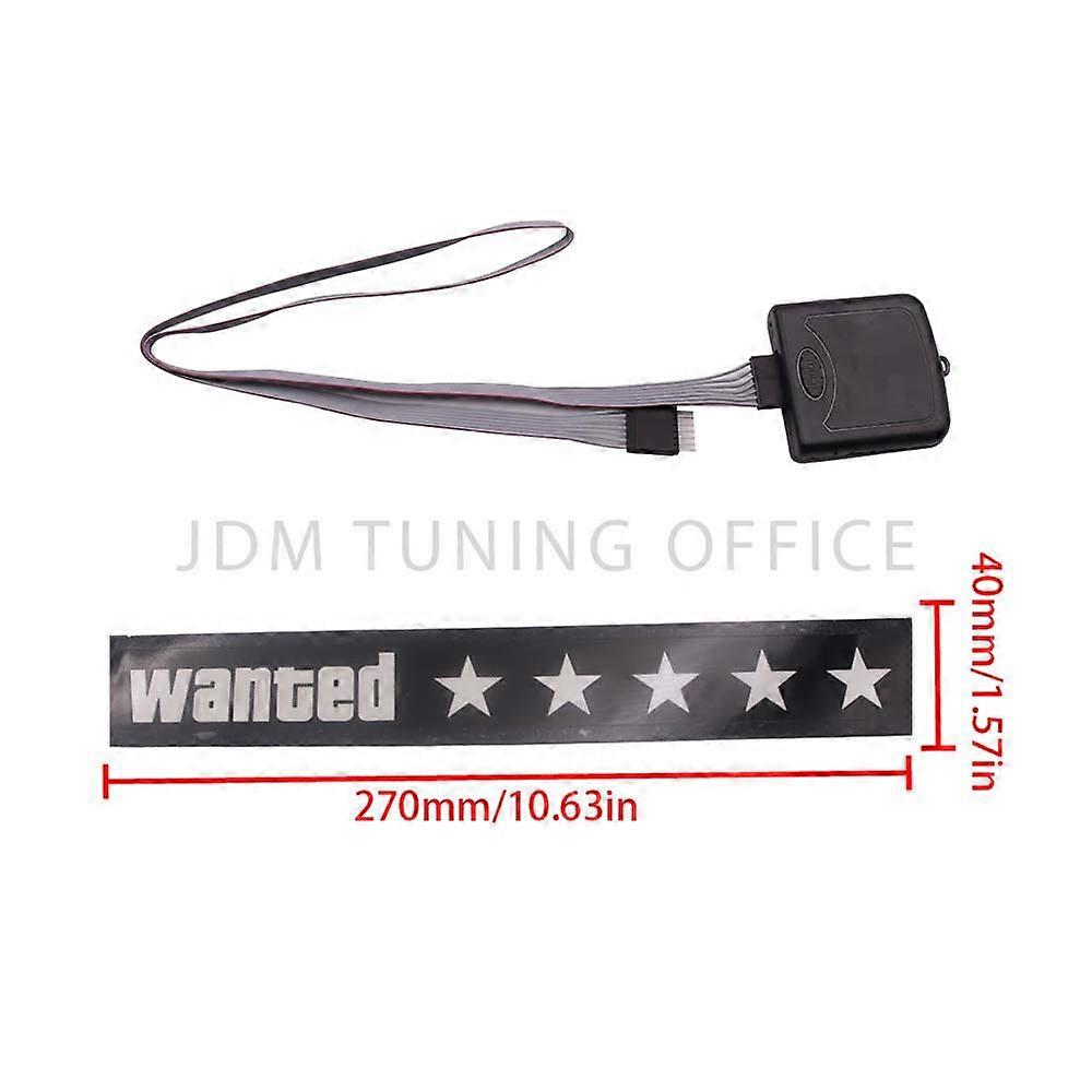 Windshield Electric 5 Stars Wanted Car LED Sign Light Up Window Stickers JDM Glow Panel