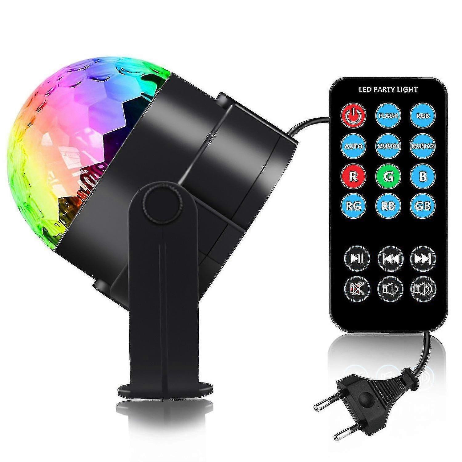 Pt Led Party Lamp Lighting With Remote Control - 7 Color Rgb Dj Light With 3w Music And Voice