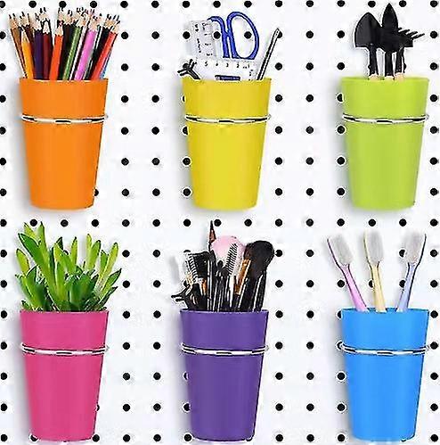 6 Sets Pegboard-Behälter mit Ringen, Haken und Pegboard-Bechern