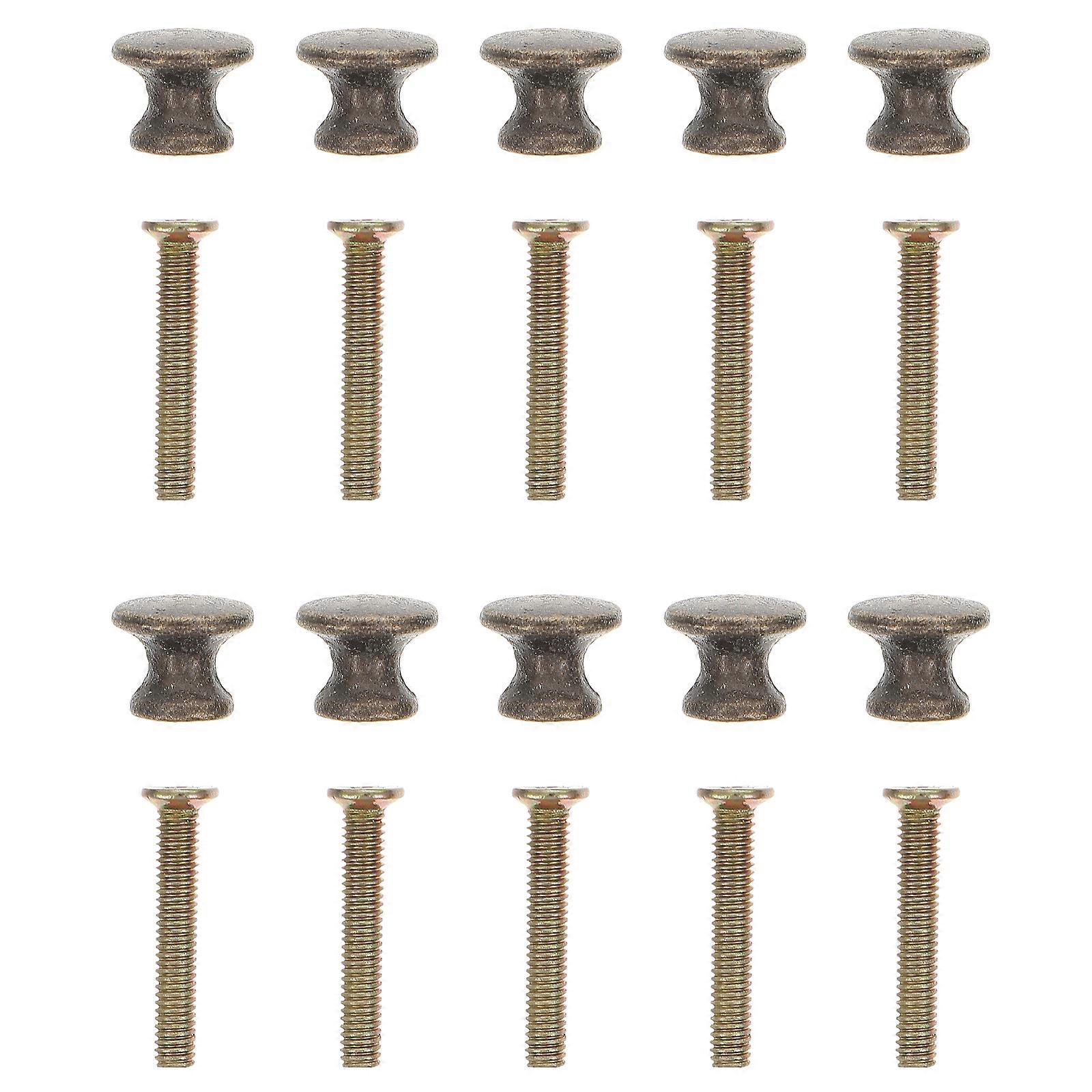 20 Sets Boxes Knobs Pulls Mini Mushroom Head Handle Cabinet Jewelry Box Parts