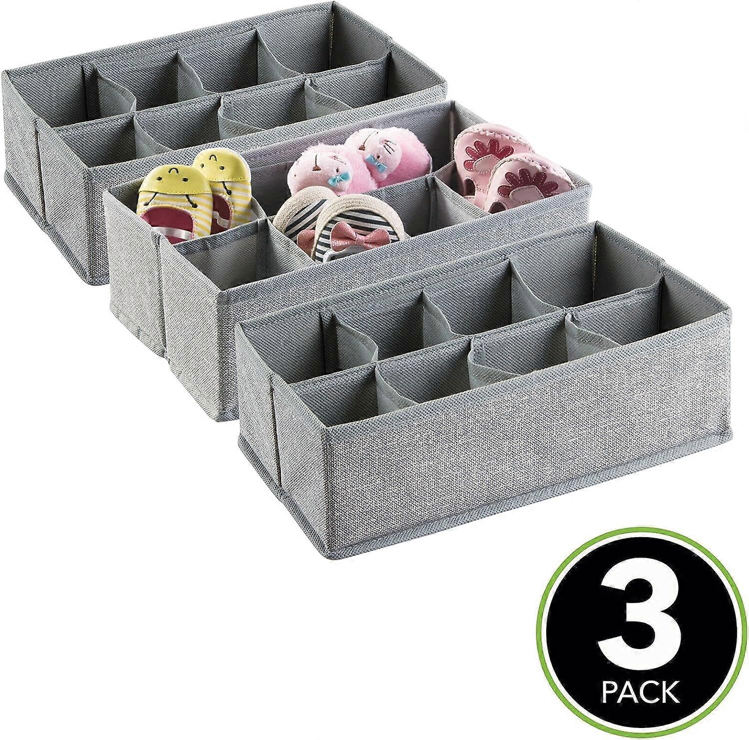 Children's storage box (set of 3) - polypropylene storage basket with 8 compartments for socks, bibs, etc. also as a toy storage box