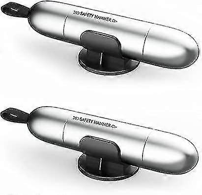 2 Pack Multi-function Safety Hammer Glass Breaker Car Emergency Hammer Silver