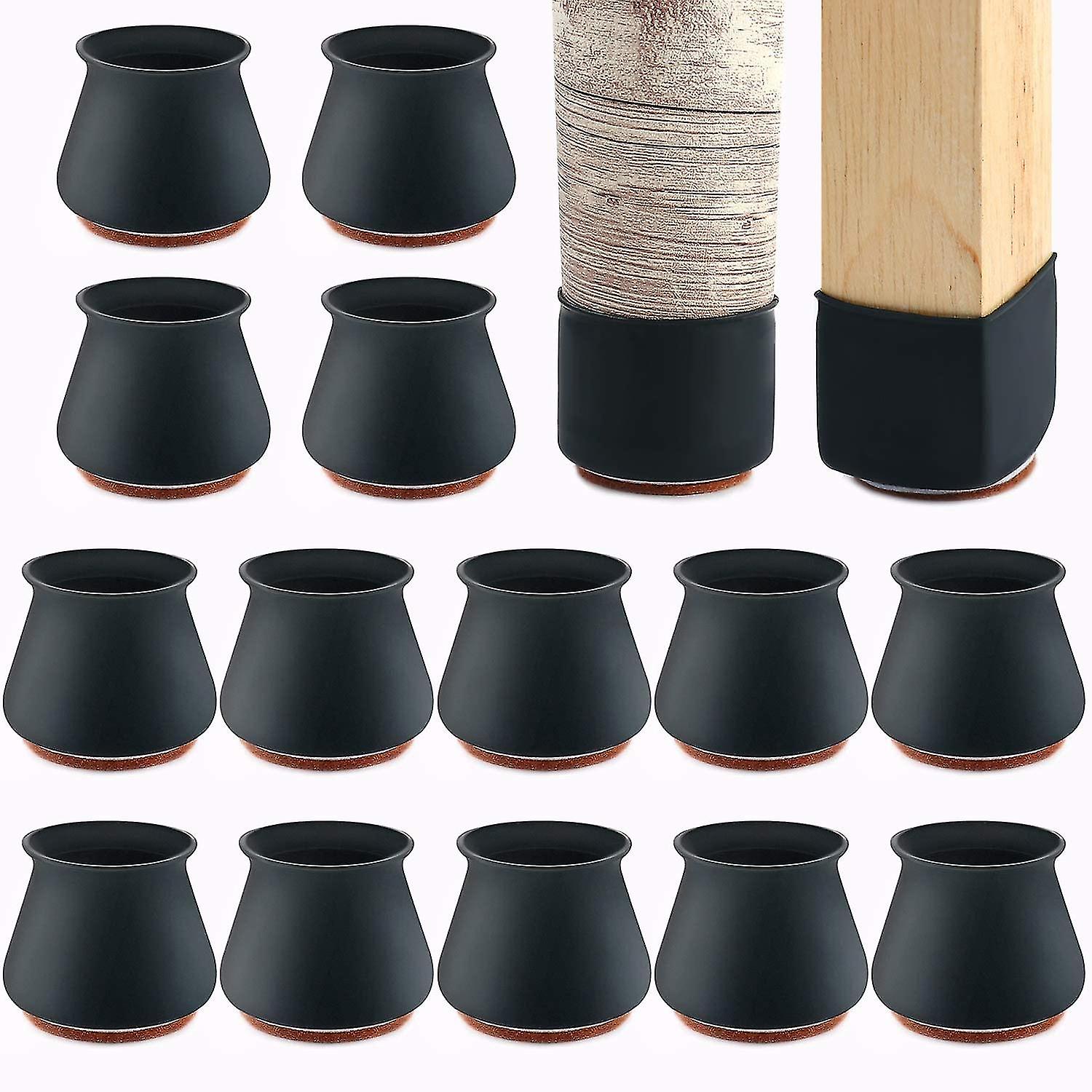 24pcs כיסא סיליקון מגיני רגליים עם מורגש עבור רצפות עץ