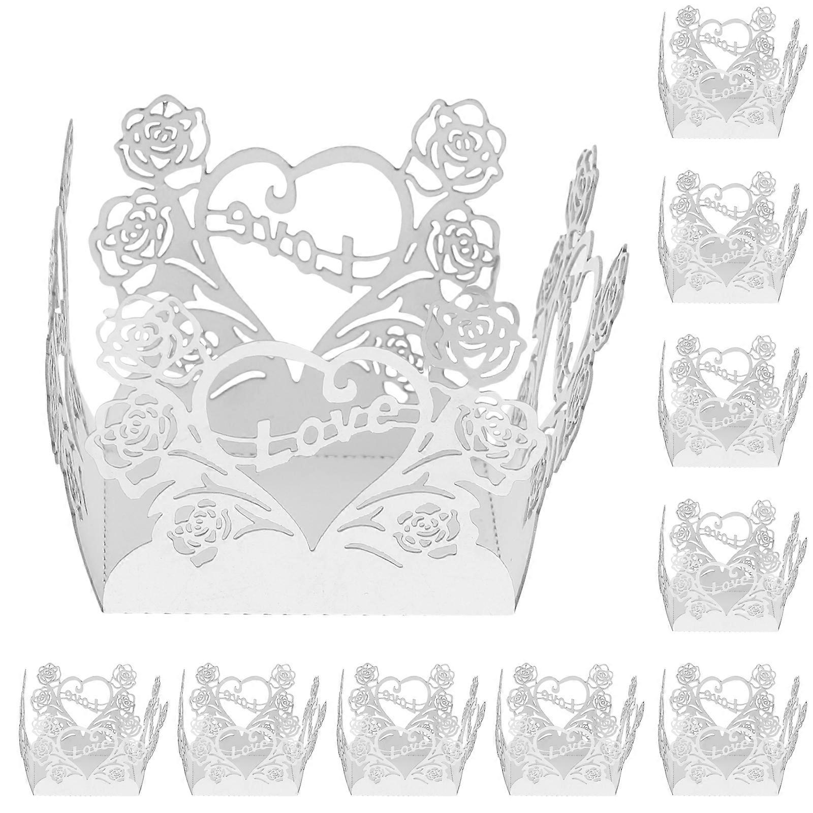 50Pcs Chocolate Wrappers Candy Packaging Wrappers Hollow-Out Truffle Cups Decorative Wrappers