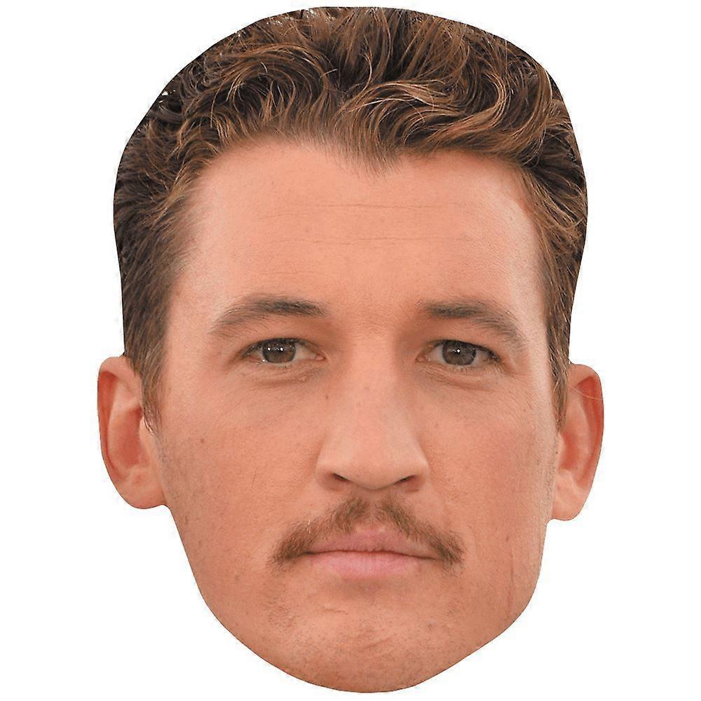 Miles Teller (Moustache) Celebrity Mask, Flat Card Face