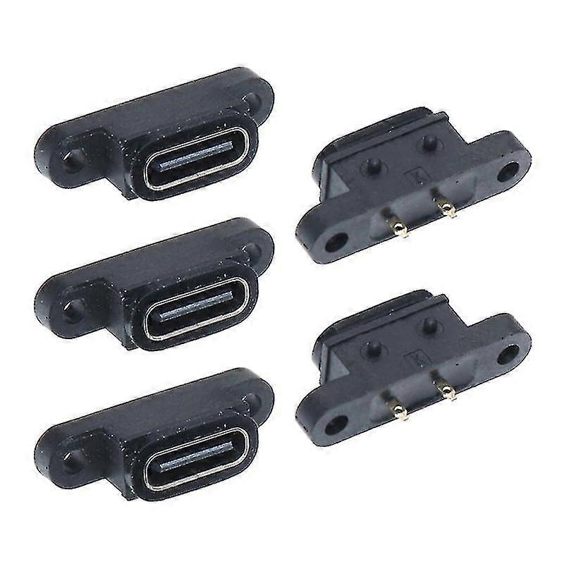 5 Pcs 2pin Through Hole Type Waterproof Typec Interface Connector Adapter