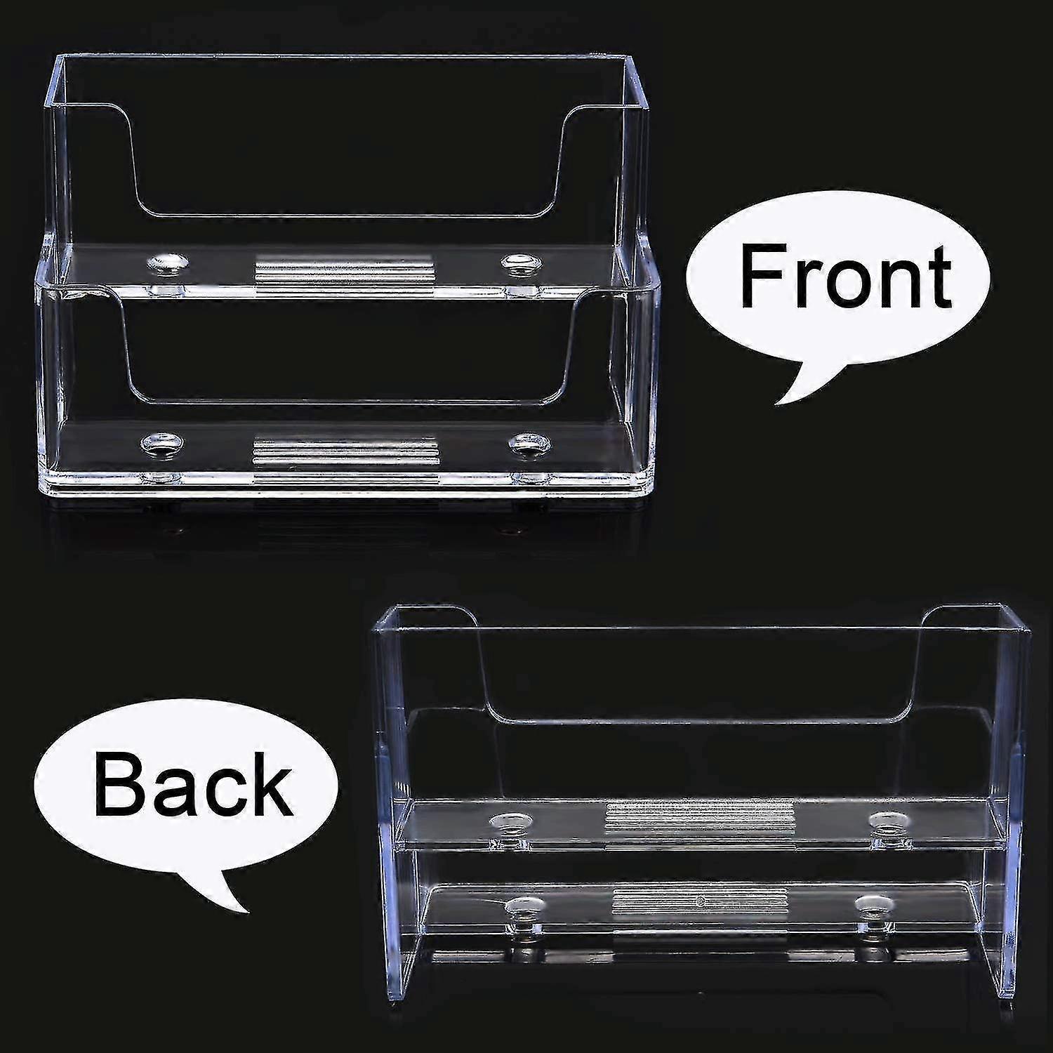 2 Pack Clear Visitenkartenhalter 2 Stufen Plastikkartenständer Organizer Kartenhalter D