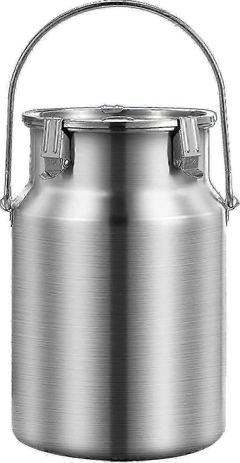 2024 3L 304 ステンレス製ミルク缶トート水差し、密閉蓋とシングルハンドル付き - 液体および固体スティラグ用のヘビーデューティーミルク輸送バケット