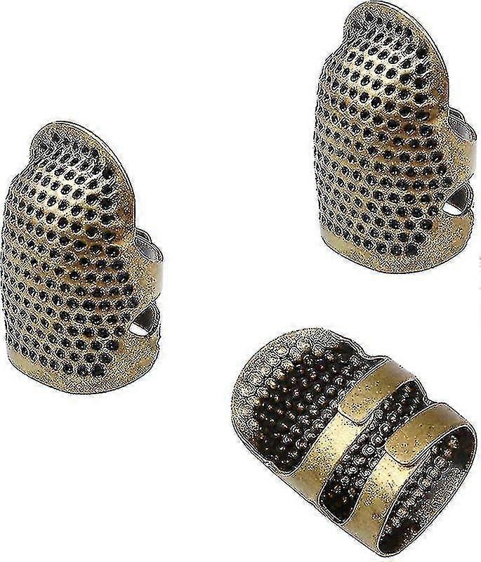 3pcs Vintage Sewing Thimble Adjustable Finger Metal Shield Protector Sewing Craft