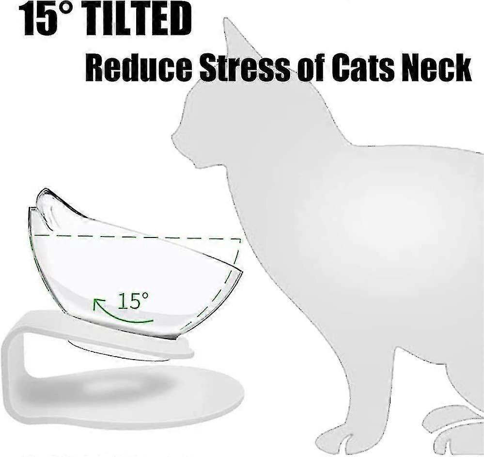 Tilted Cat Food Bowl - 15° Slanted Stainless Steel Anti-Vomit Dish With Non-Slip Base (Black) - View #11