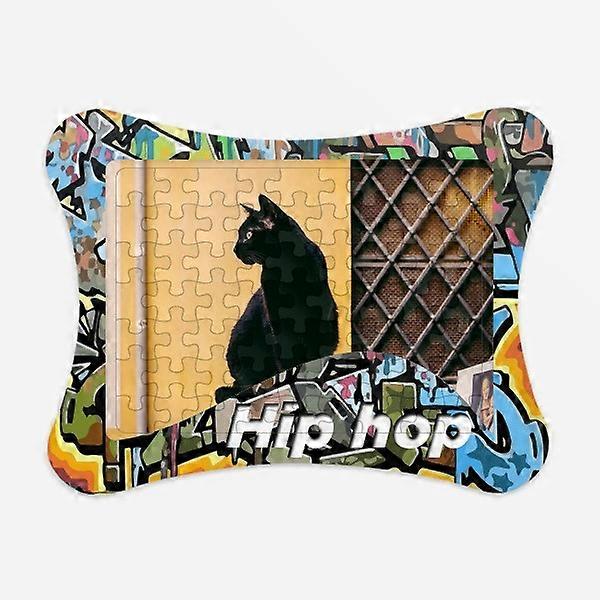 الحيوان بارد القط الأسود صورة لغز بانوراما لعبة الهيب هوب ورقة المجلس