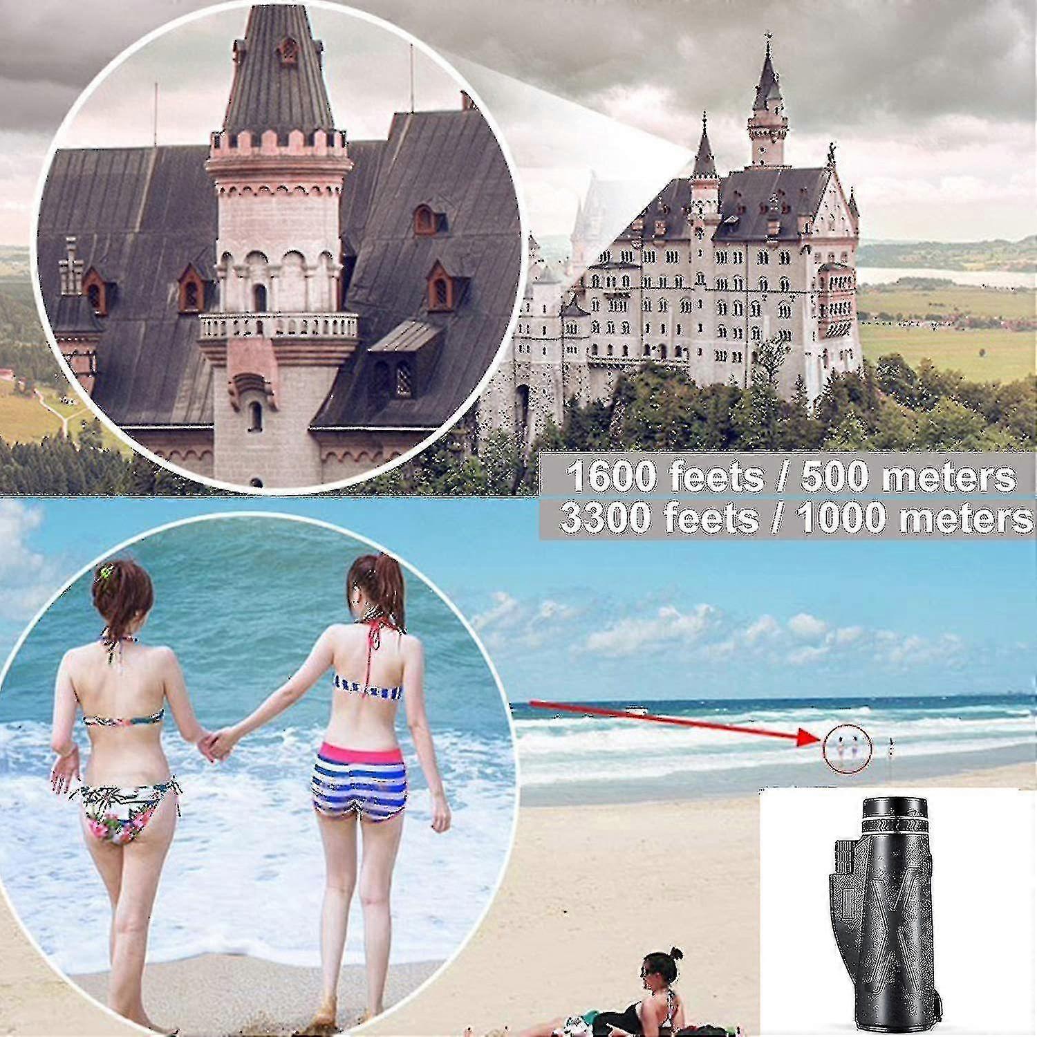 12x50 Telescópio Monocular -hd Monocular Com Ph H E Tri