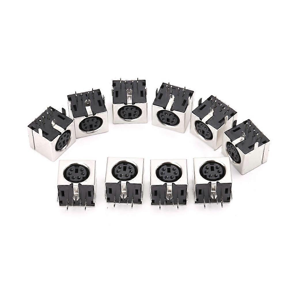 10pcs Mini 6-pin Din Socket Connectors PS-2 Female Plug PCB Solder Connector PC