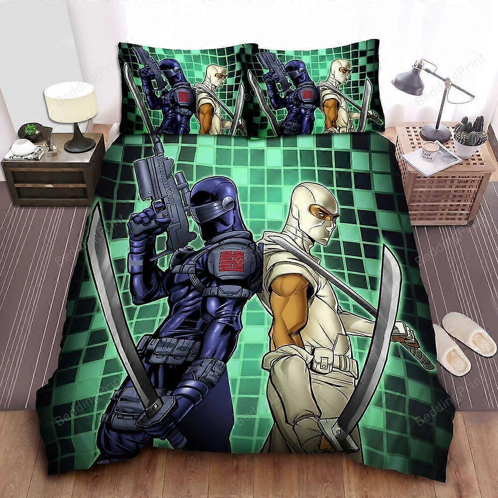 v2483 Prostěradla G.i. Joe Snake-eyes a Storm Shadow Komiksové umělecké dílo Sada povlečení Prostěradla IU2483