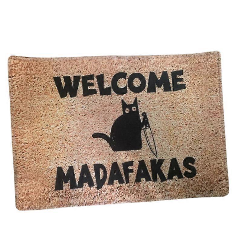Nneoba Dark Cat Welcome Doormat