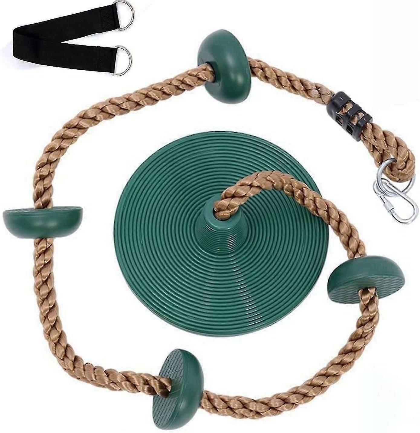 Arrampicata per bambini Corda Altalena con disco e piattaforma da 30 cm, accessori per giochi all'aperto per bambini Set verde