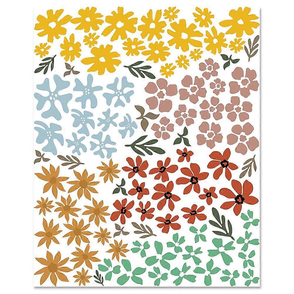 Rectangle with Face Pattern Paper Gift Wrapping Paper Across Flower 350x280x0.5mm