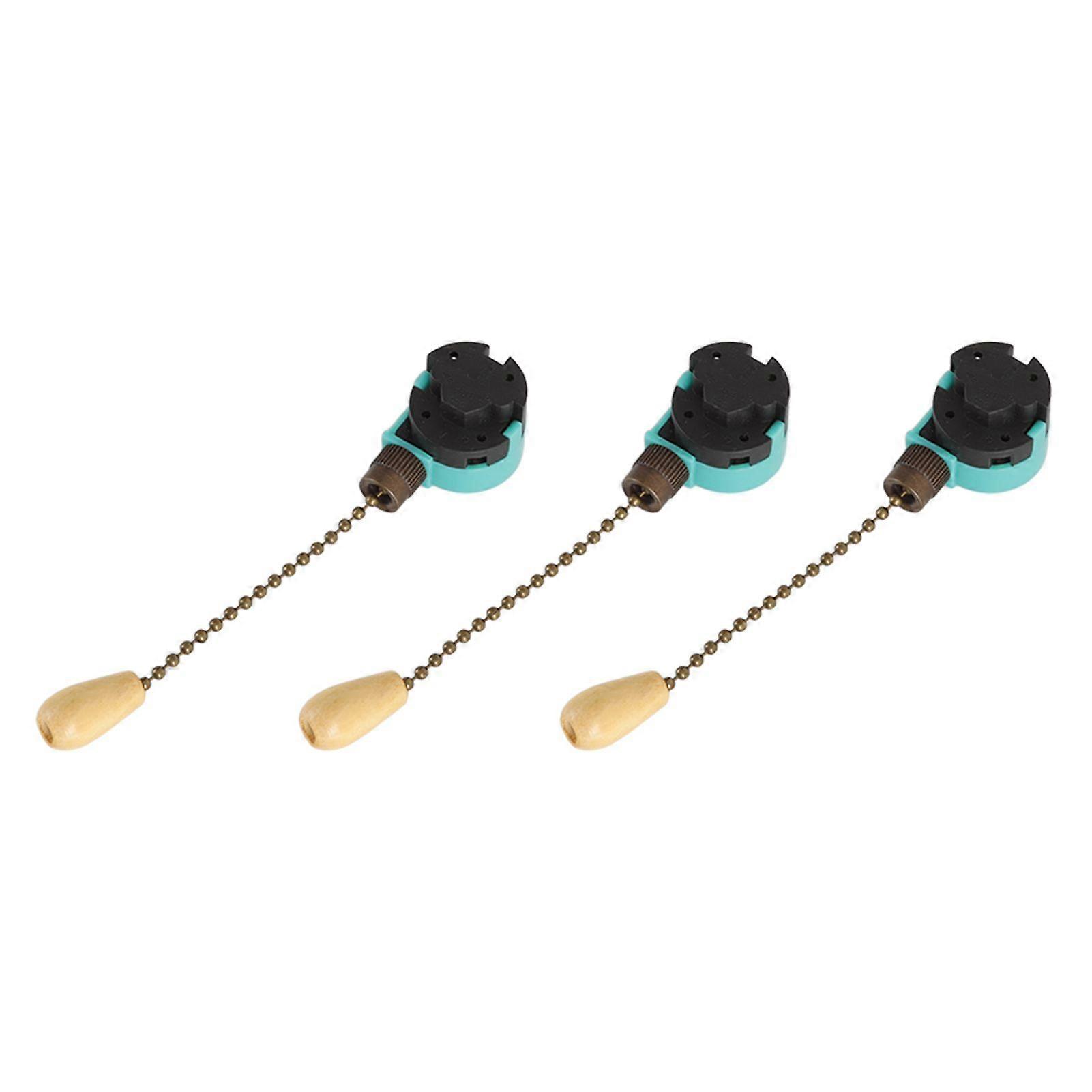 3Pcs Ceiling Light Pull Chain Switch 3 Speed 4 Wire Ceiling Fan Lamp Switch for Ceiling Lamp Fan Lamp Wall Lamp Bronze Edition