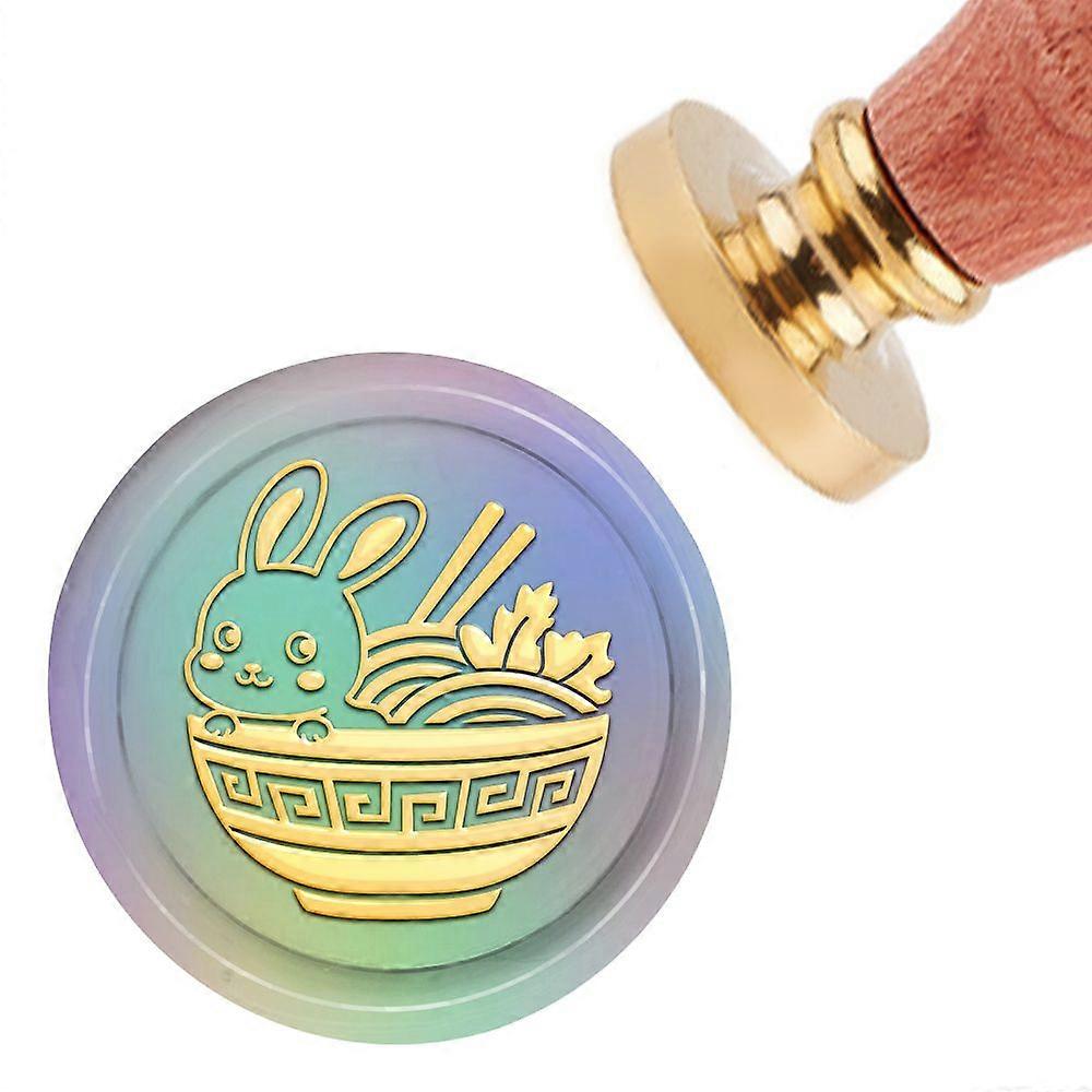 Brass Wax Seal Stamp with Handle for DIY Scrapbooking Rabbit Pattern 3.5x1.18 inch(8.9x3cm)