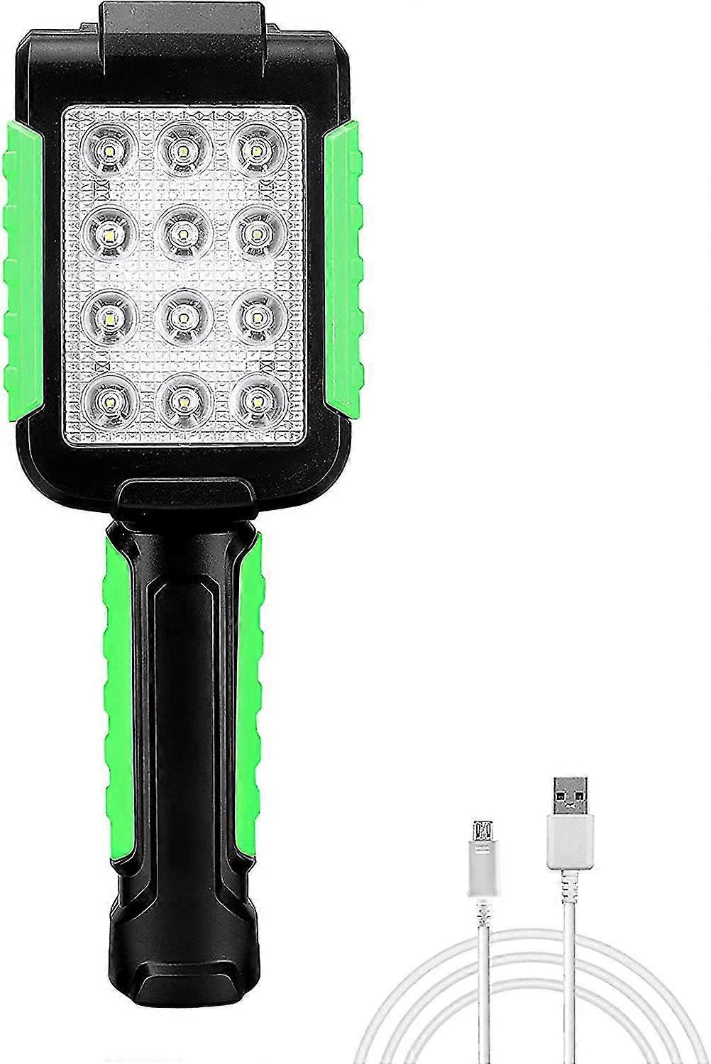 LED Work Light, Foldable USB Charging Outdoor Work Light with Magnetic Hanging Hook w/3 AAA Batteries