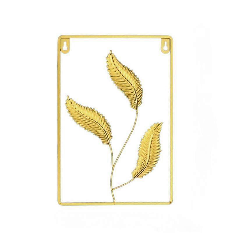 Light luxury metal wall hanging wall decoration living room background wall decoration saw tail leaf square