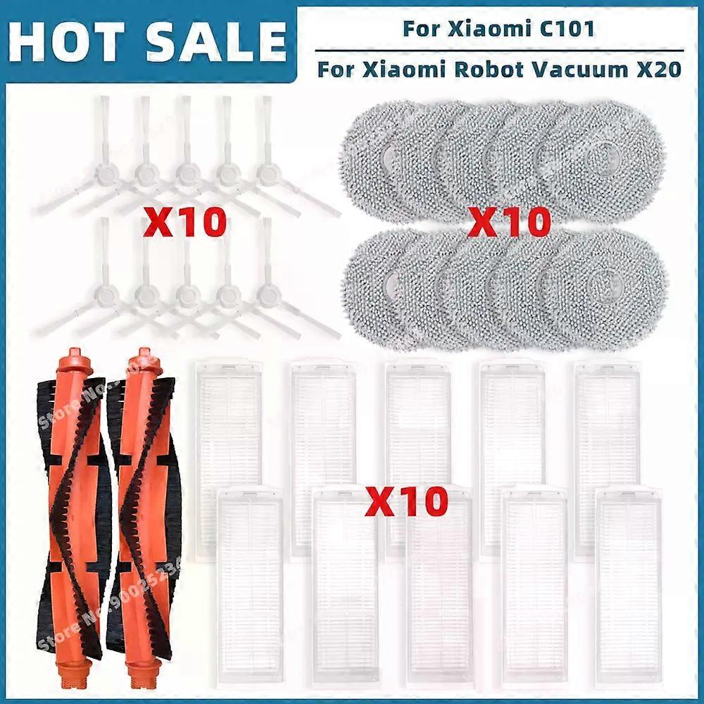 Applies to For Xiaomi Robot Vacuum X20 C101 C101JZ Replacement Spare Parts Accessories Main Side Brush Hepa Filter Mop Cloth