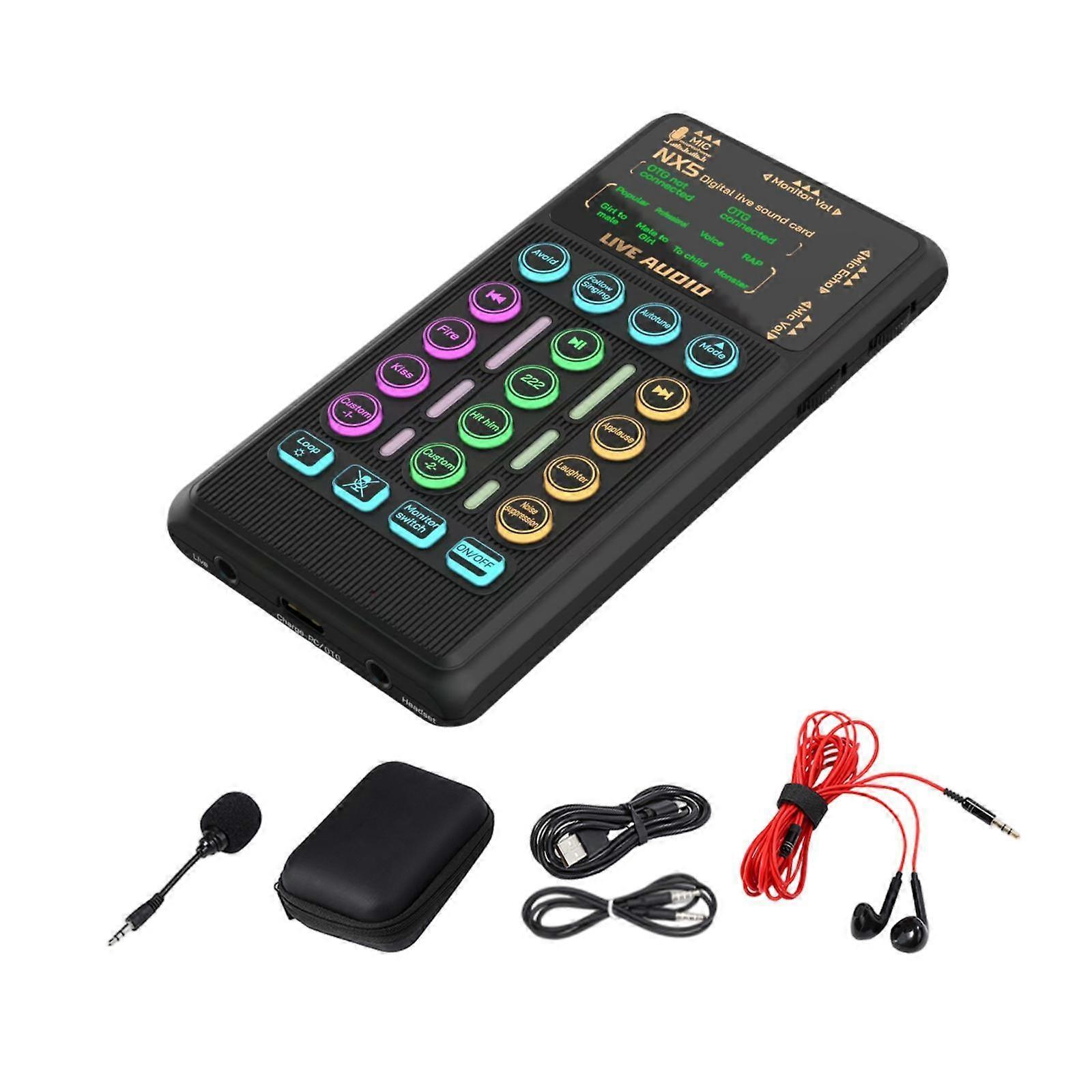 Live Streaming Sound Card Low Noise Professional Portable Studio Equipment