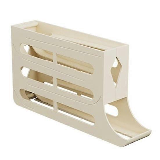 Fridge Egg Storage Large Box Four Egg Automatic Rolling Tiers Capacity Space-Saving 30 Organizer Refrigerator Side