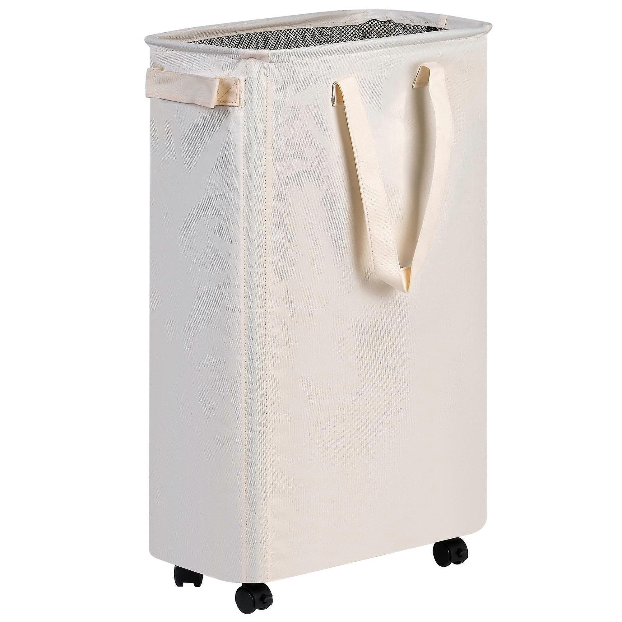 Slim Laundry Basket 48L, Tall Narrow Hamper for Bedroom, Dorm, and Laundry Room, Durable Fabric Storage Solution