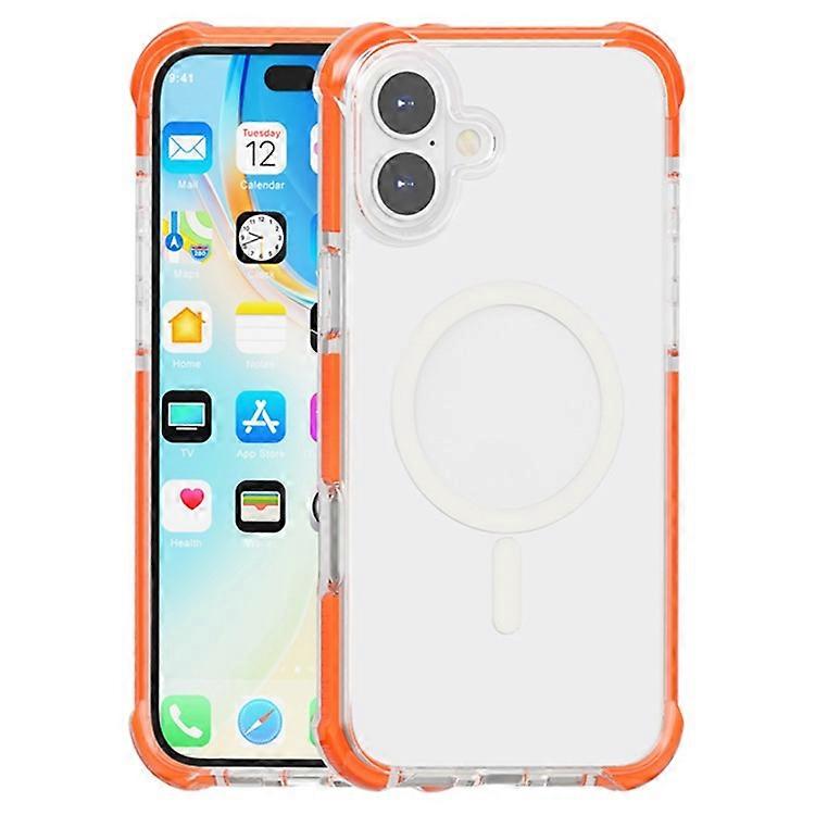 Compatible For iPhone 16 Case Compatible with MagSafe Reinforced Corners TPU+Acrylic+TPE Phone Cover