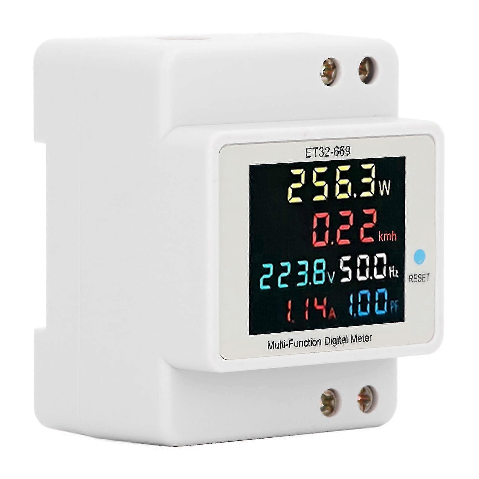 Watt Hour Meter High Accuracy Supports 22 KW Power Single Phase Electricity Meter for Voltage Current Power Frequency Power Factor AC40.0300.0V f74