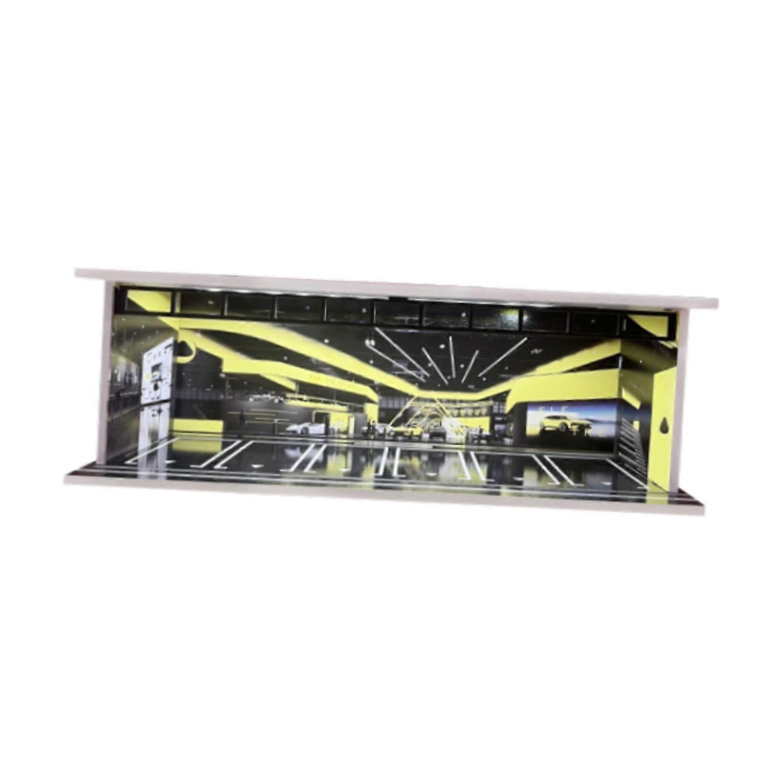 1/64 Model Car Display Case with Parking Lot Scene,Tabletop Decor Car Garage