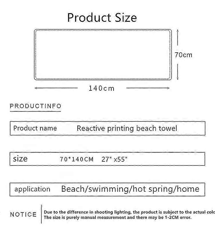 Beach Towel, Microfiber Beach Towels,quick Dry (55" X27.5 ") Sand Proof, Absorbent, Compact