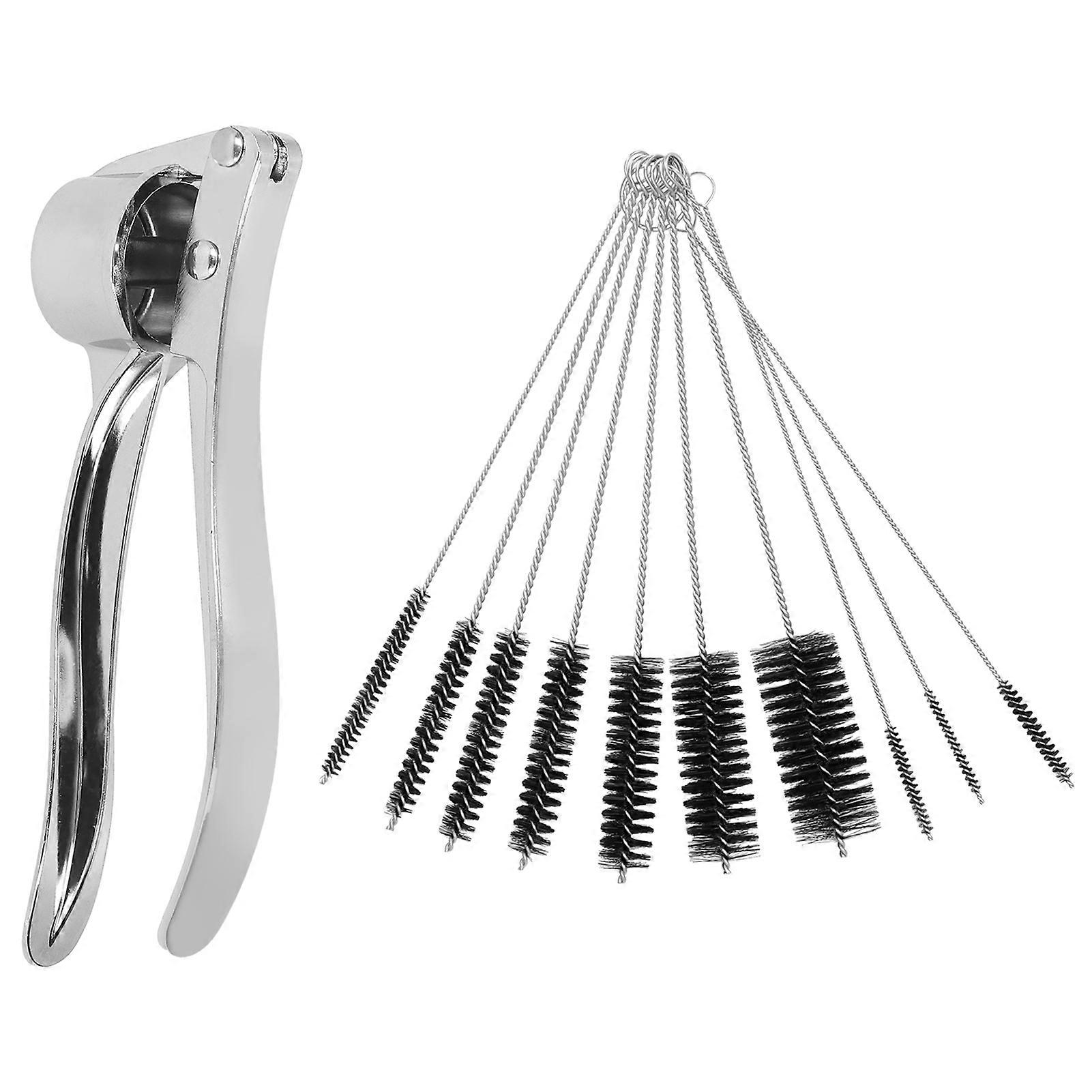 10Pcs Cleaning Brush Set with 1Pcs Garlic Press Ginger Crusher Masher Kitchen Accessories for Home Cooking