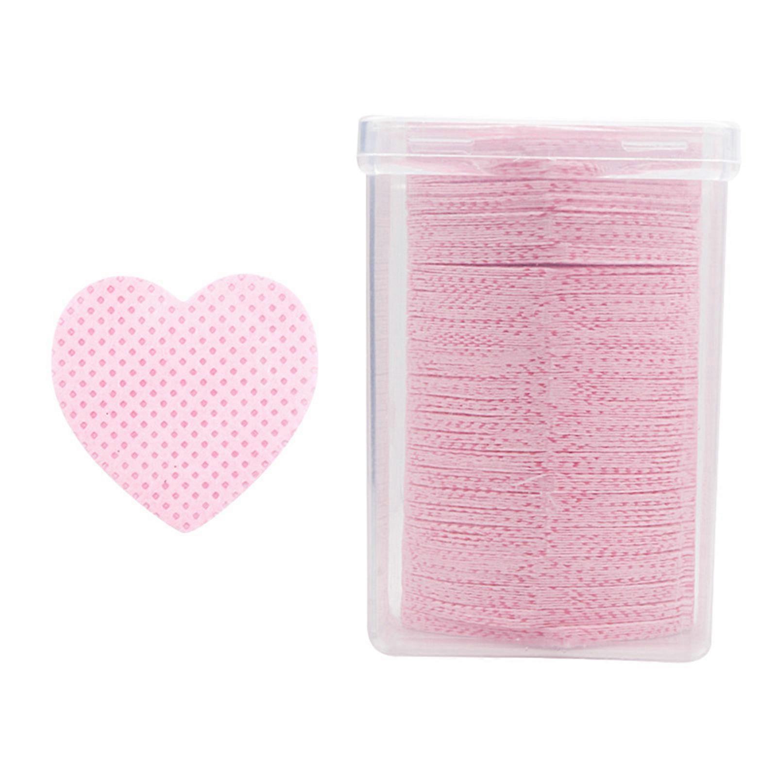 20Pcs Extension de cils Colle Lingettes Tissu Non tissé Coton Nettoyant Lingettes Sans Peluches Pour Ongles Pour Gel Dissolvant Rose