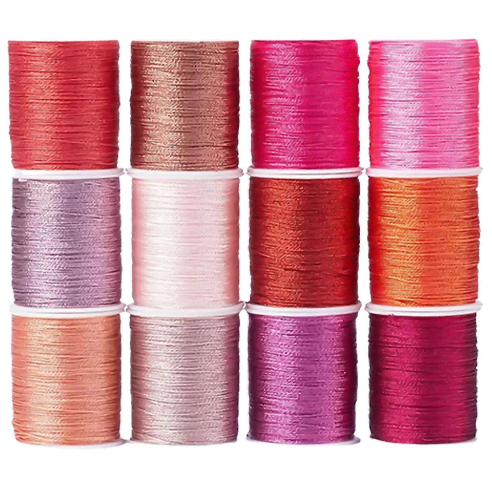 Multipurpose Yards Glitter Craft String Portable Waxed Polyester for Jewelry Making and Bracelet Projects Daily Use  Pink