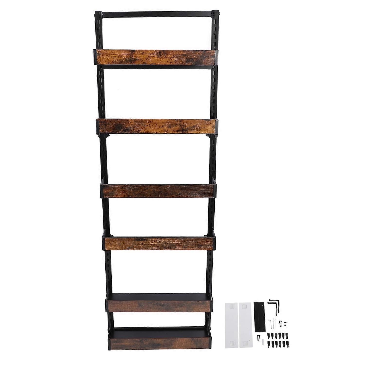 Over The Door Pantry Organizer 6 Layers Adjustable Height Hanging Kitchen Spice Rack for Bedroom Bat