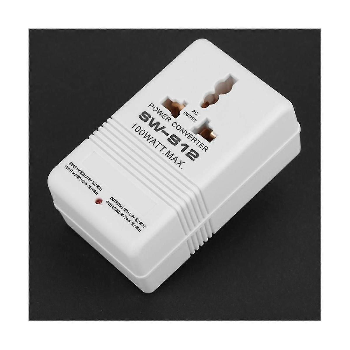 SW-S12 100W 110V/120V a 220V/240V Step-Up Down Voltage Trasformatore Convertitore Viaggio Doppio Canale P