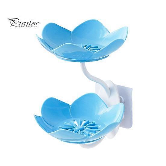 Bathroom Soap Dish Self Draining Removable Double Layer Suction Cup Wall Mounted Shower Soap Sponge Holder