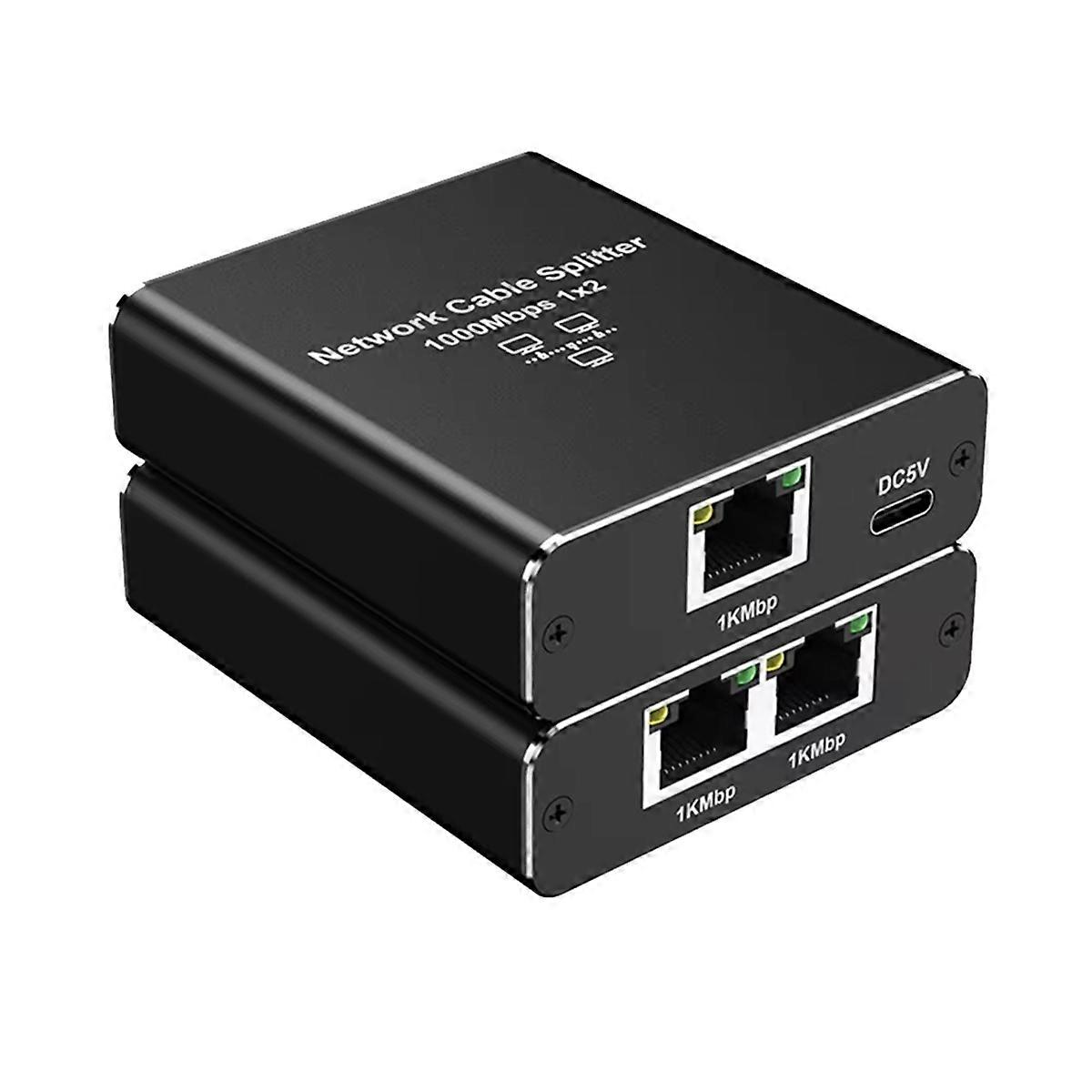 1000Mbps Ethernet Adapter LAN Internet Splitter Cat 6 RJ45 Gigabit Switch for PC Laptop TV Box Router 1 to 2