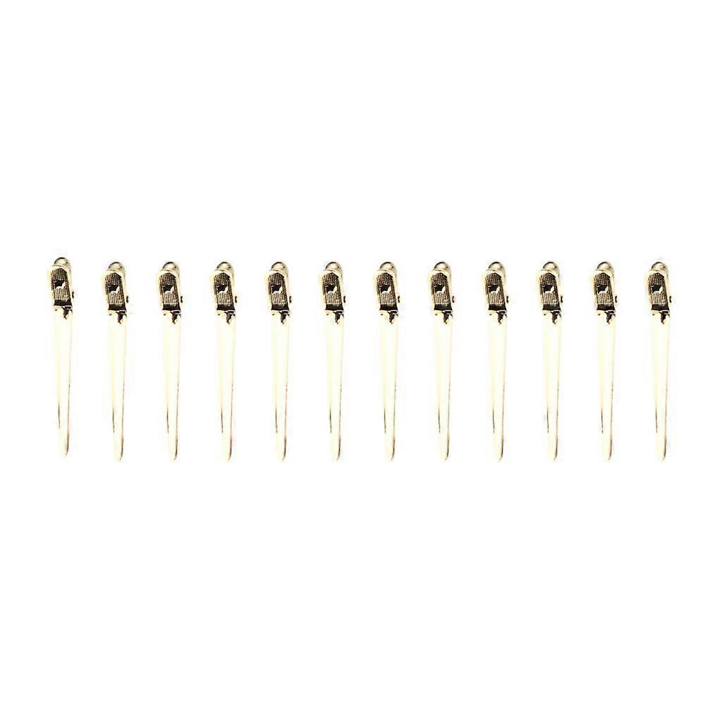 12Pcs Duckbill Sectioning Salon Styling Clamp Black