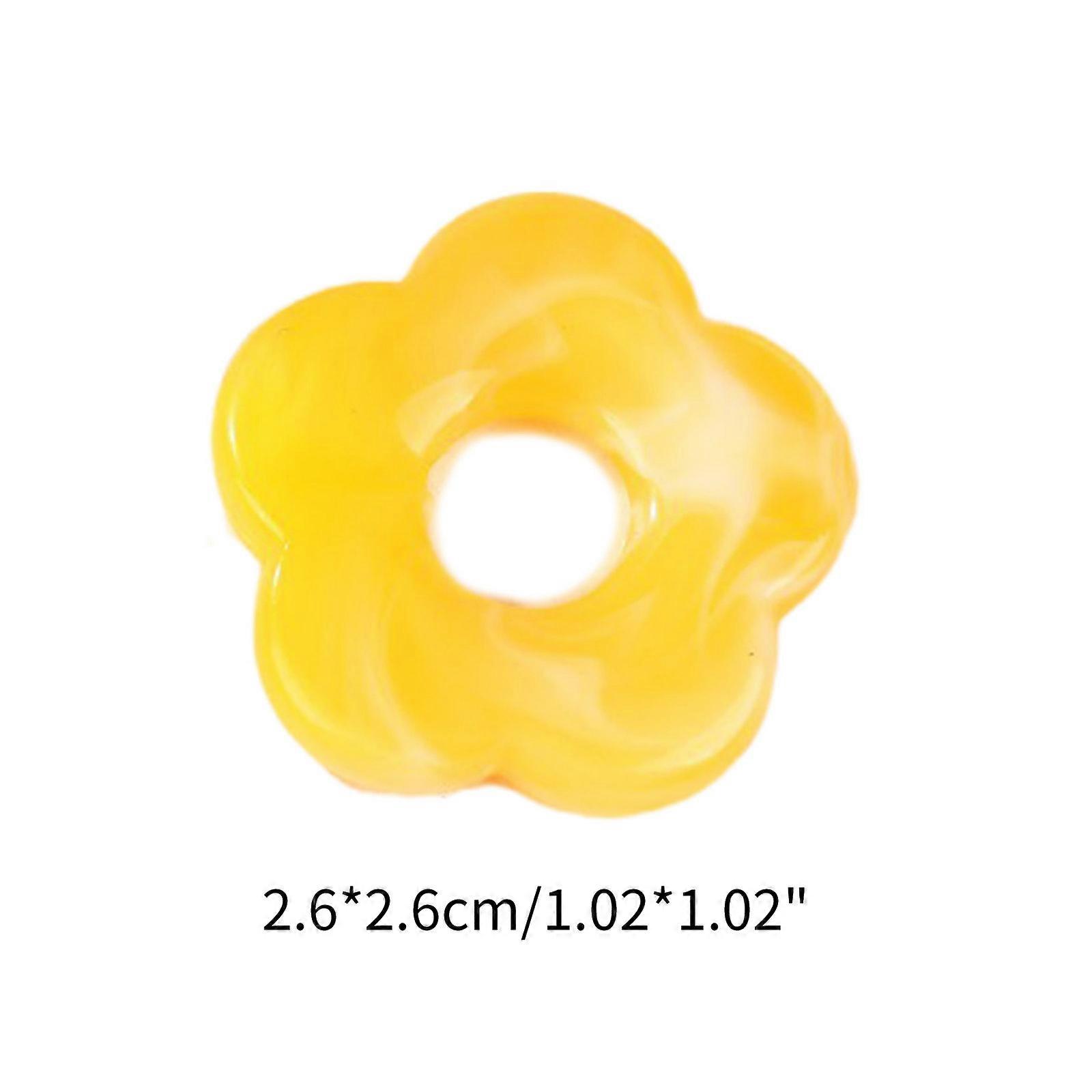 צבוע שרף קסם תליונים חלול חמישה עלי כותרת פרח תליון תכשיטי DIY אביזרים עבור DIY עגיל תכשיטים מלאכת צהוב