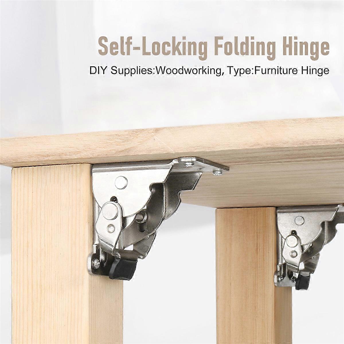 2PCS 0-90-180 Degree Self-Locking Folding Hinge Table Legs Folding