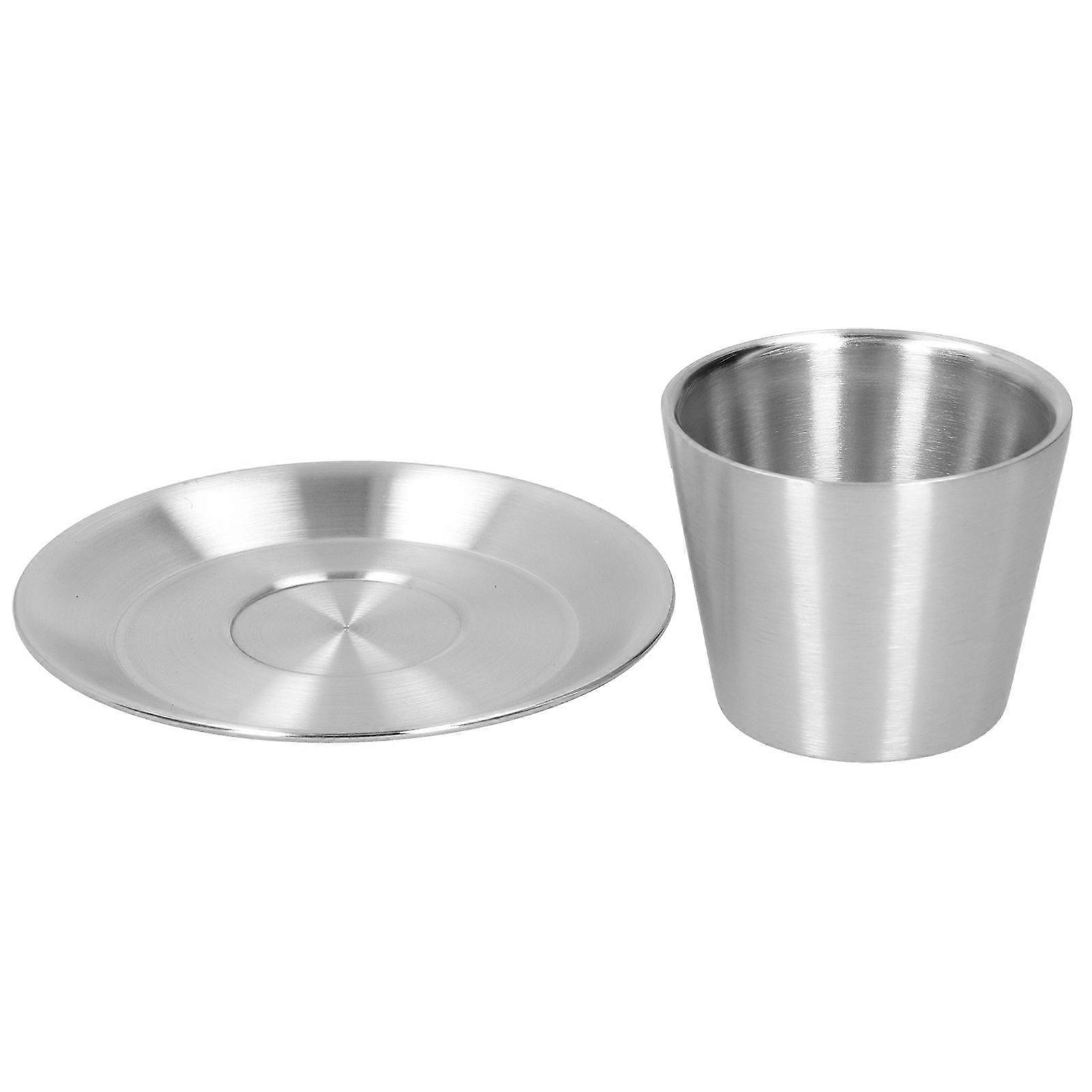 Double-Walled Coffee Cup Set with Saucer for Tea or Coffee
