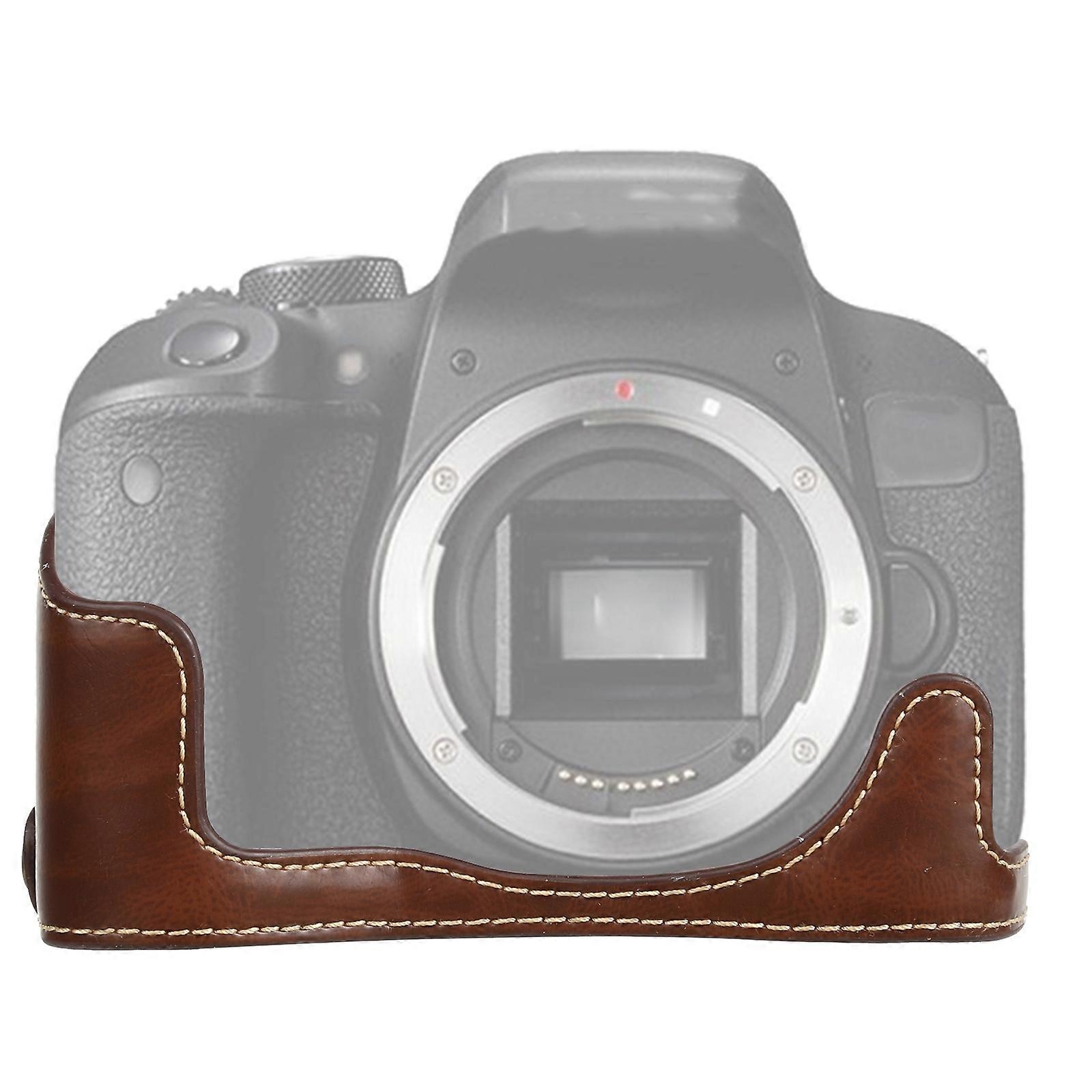 1/4 英寸螺纹 PU 皮革相机半壳底座,适用于佳能 EOS 77D / 800D