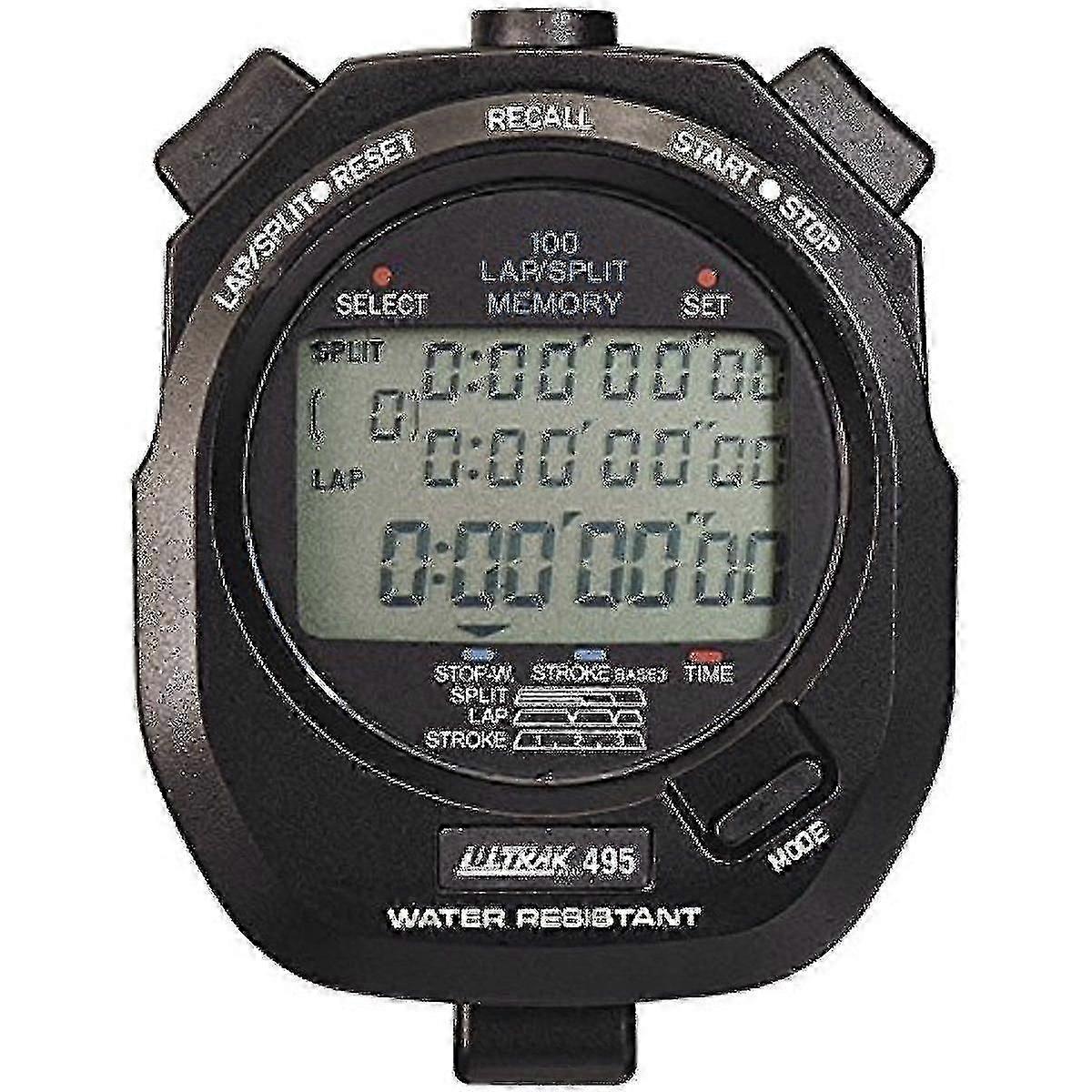 Ultrak 495 - 100 Dual Split Memory Stopwatch - Black-xinhan