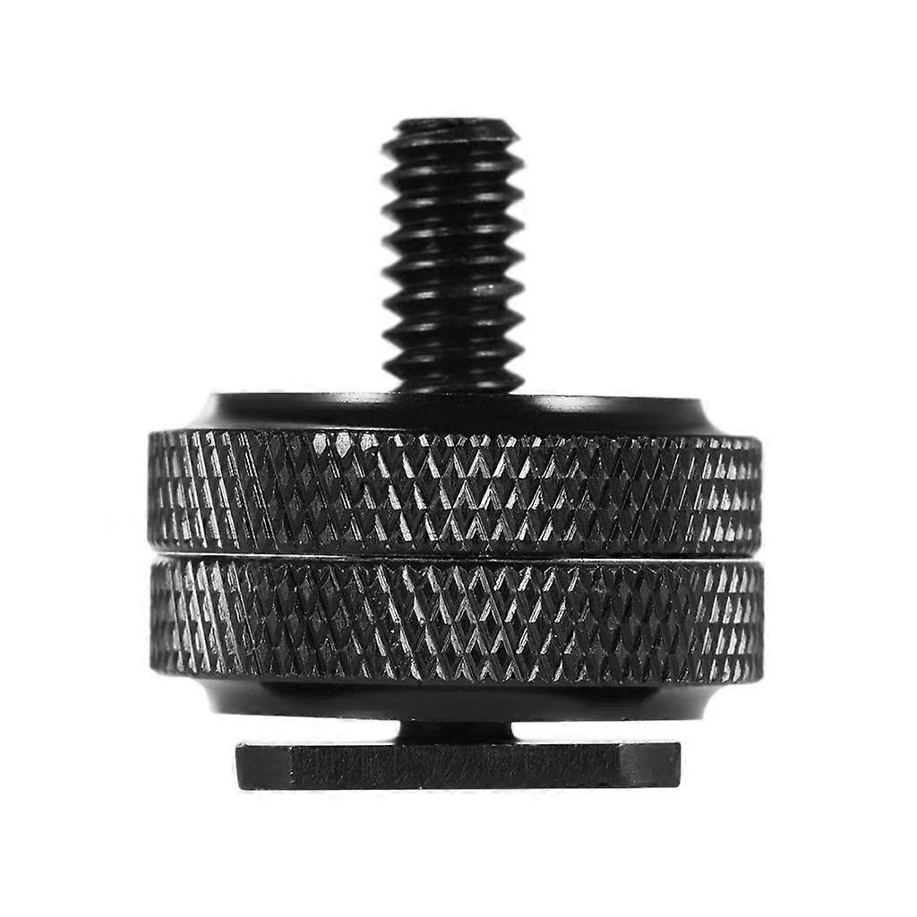 Cold Shoe Mount Double Nut Screw Thread Tripod Mount 1/4inch Nut Flash Adapter